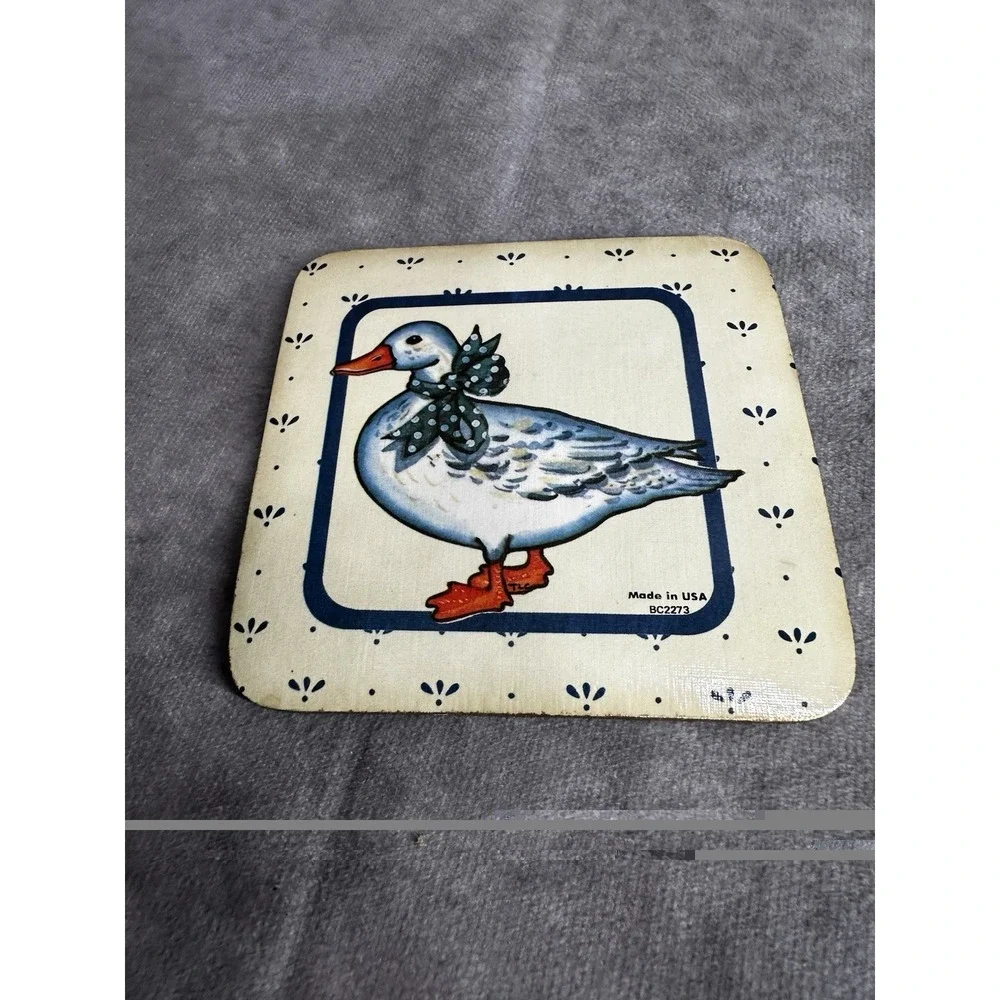 Cottagecore Coasters 5 Goose Cork Back Made USA Country